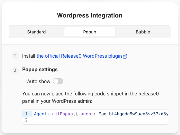 Release0.com - WordPress Popup