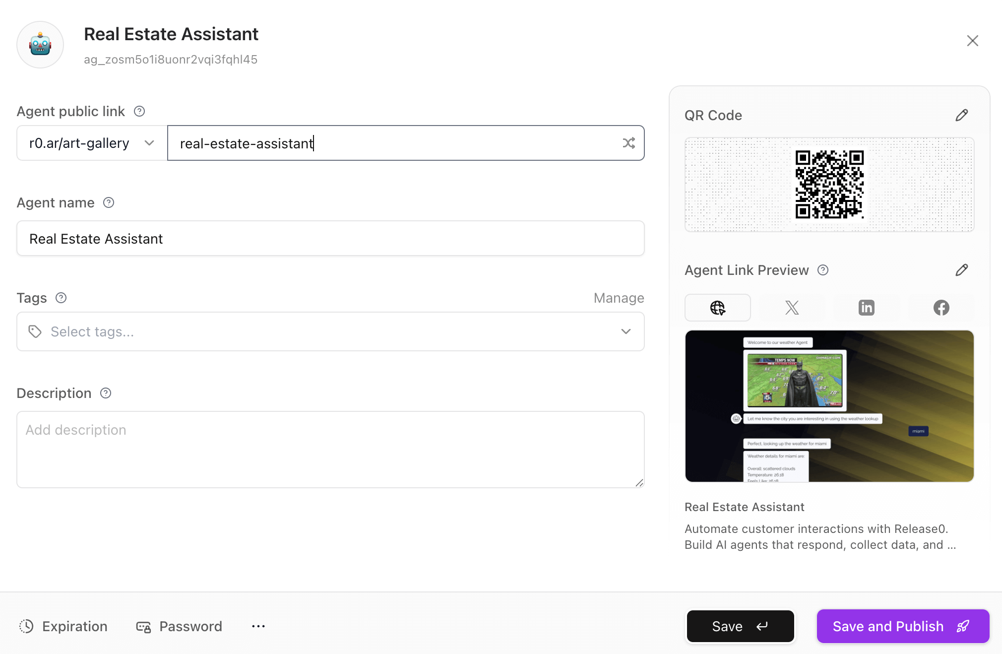 Release0.com - Publish agent dialog