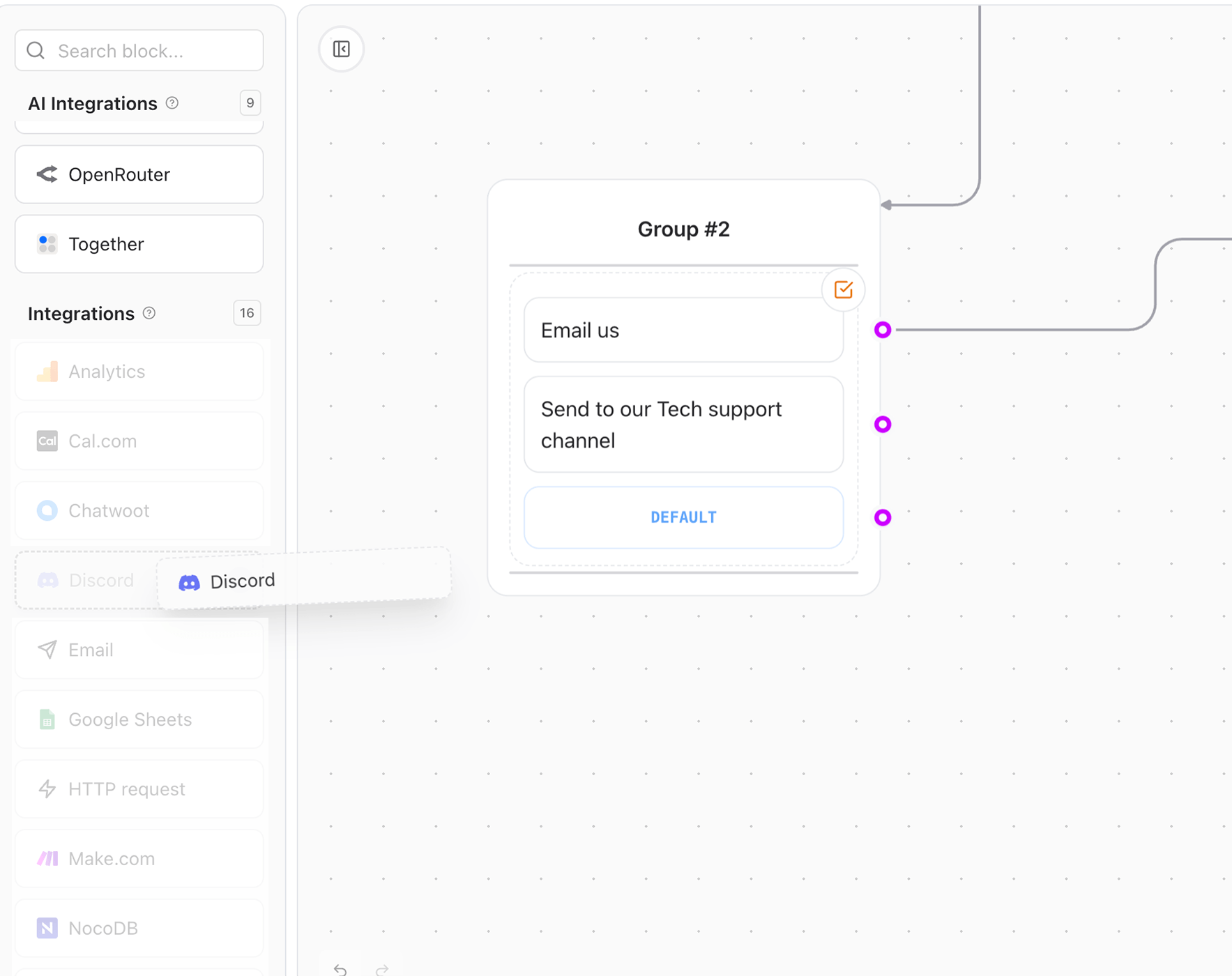 Release0.com - Add Discord integration block