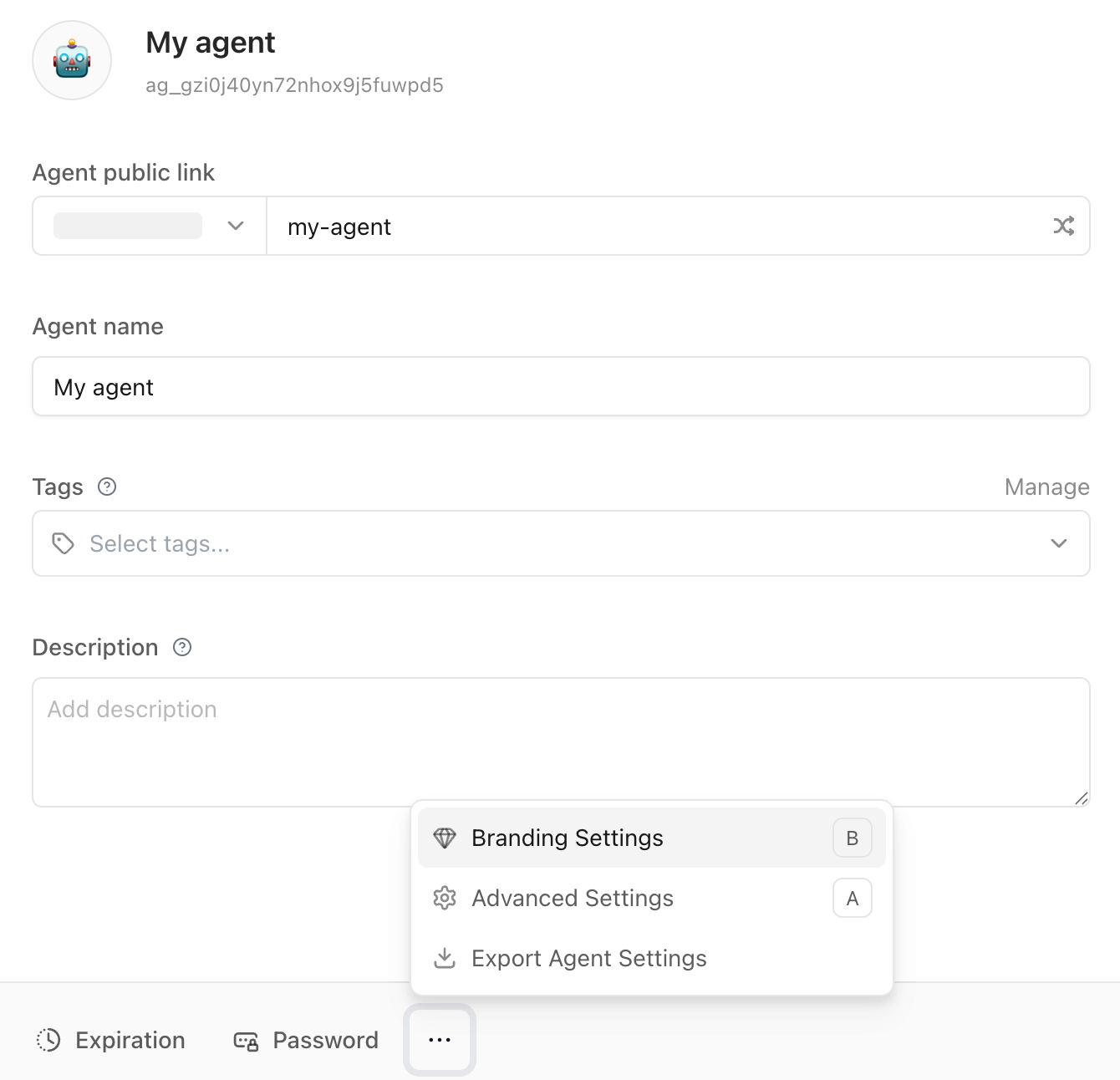 Agent branding access