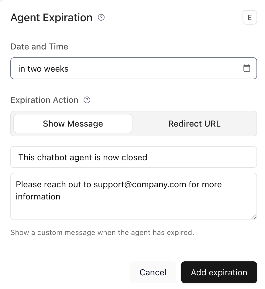 Release0.com - Agent expiration dialog