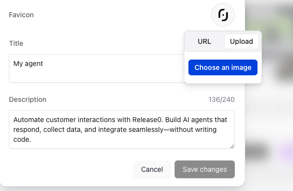 Release0.com - Agent favicon settings