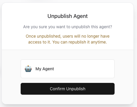 Release0.com - Agent Unpublish Confirm