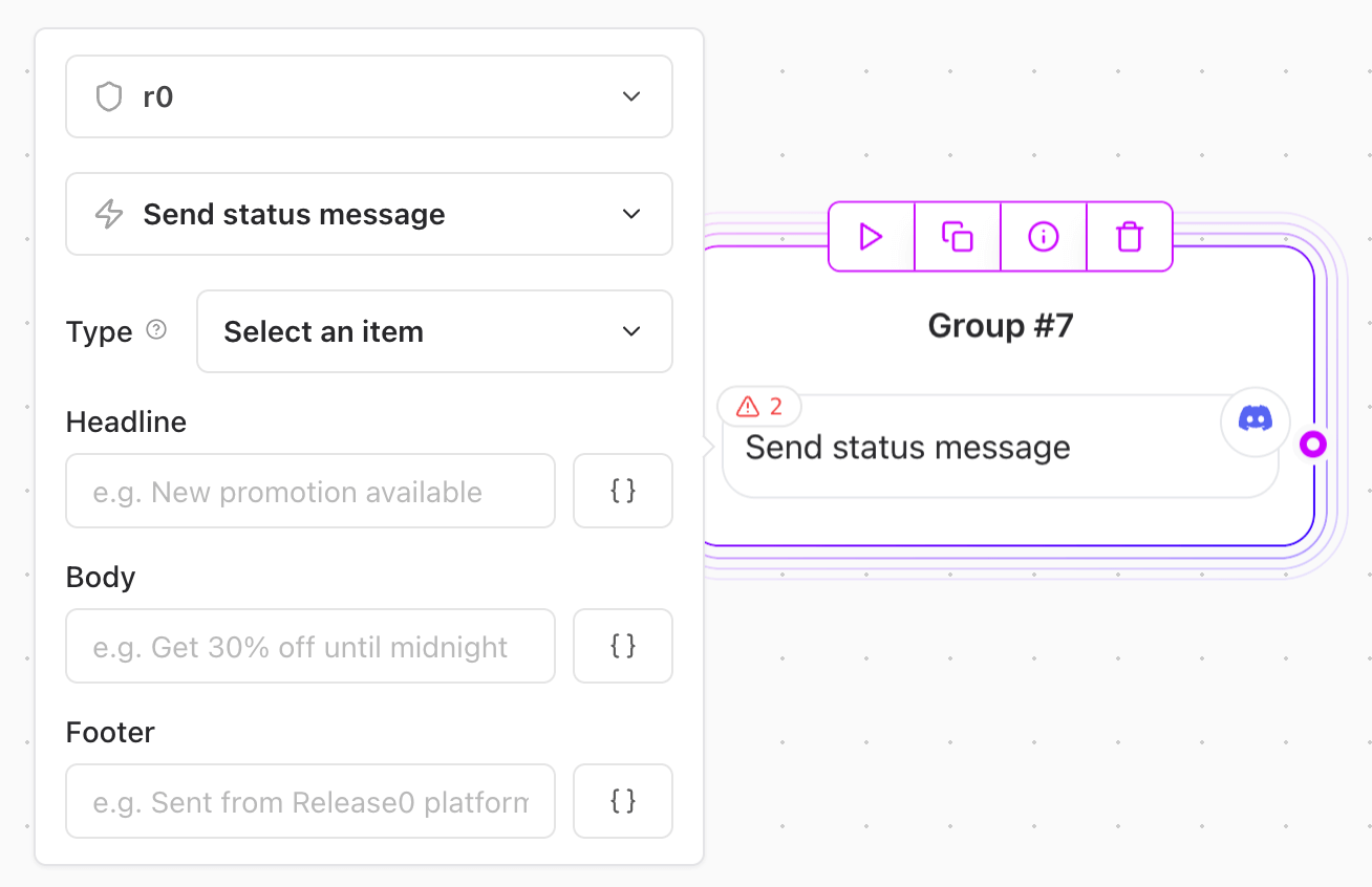 Release0.com - Discord Send status Message