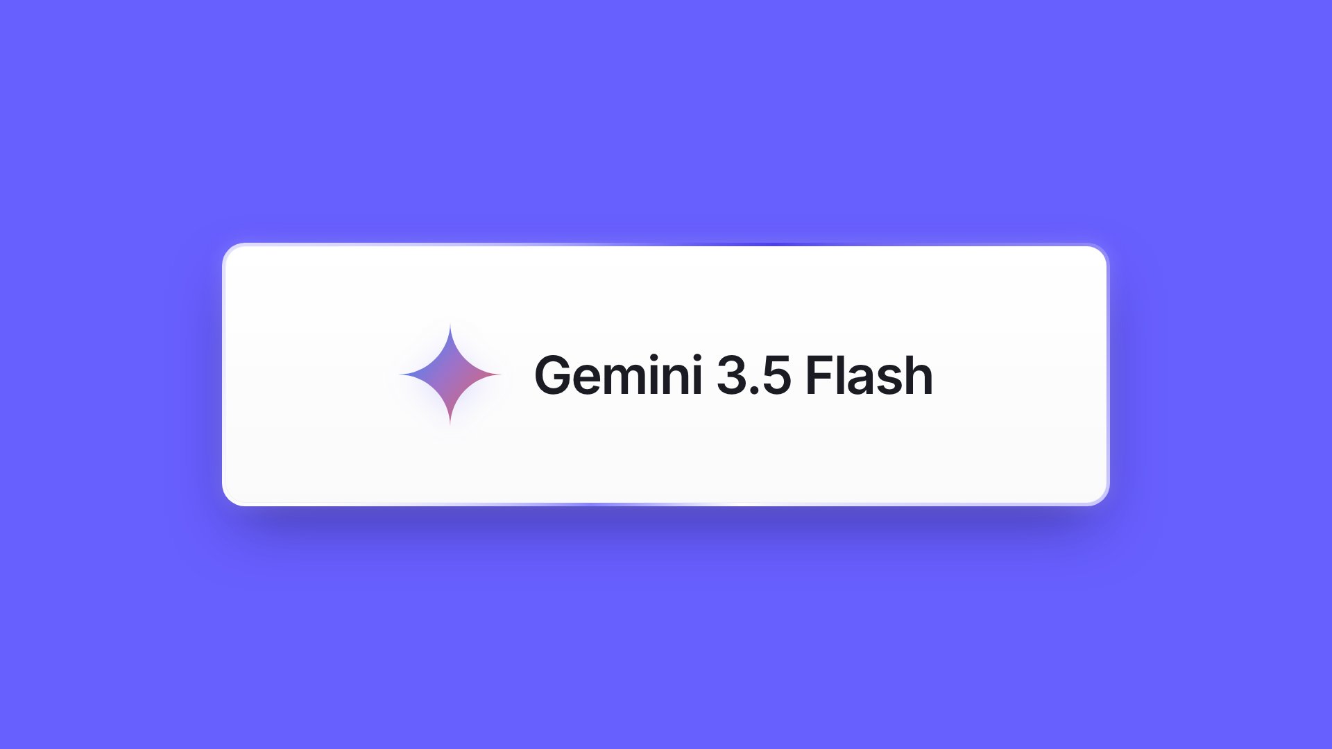 Gemini 3.5 Flash model card on the Relevance AI purple background, showing the Gemini spark icon and the model name