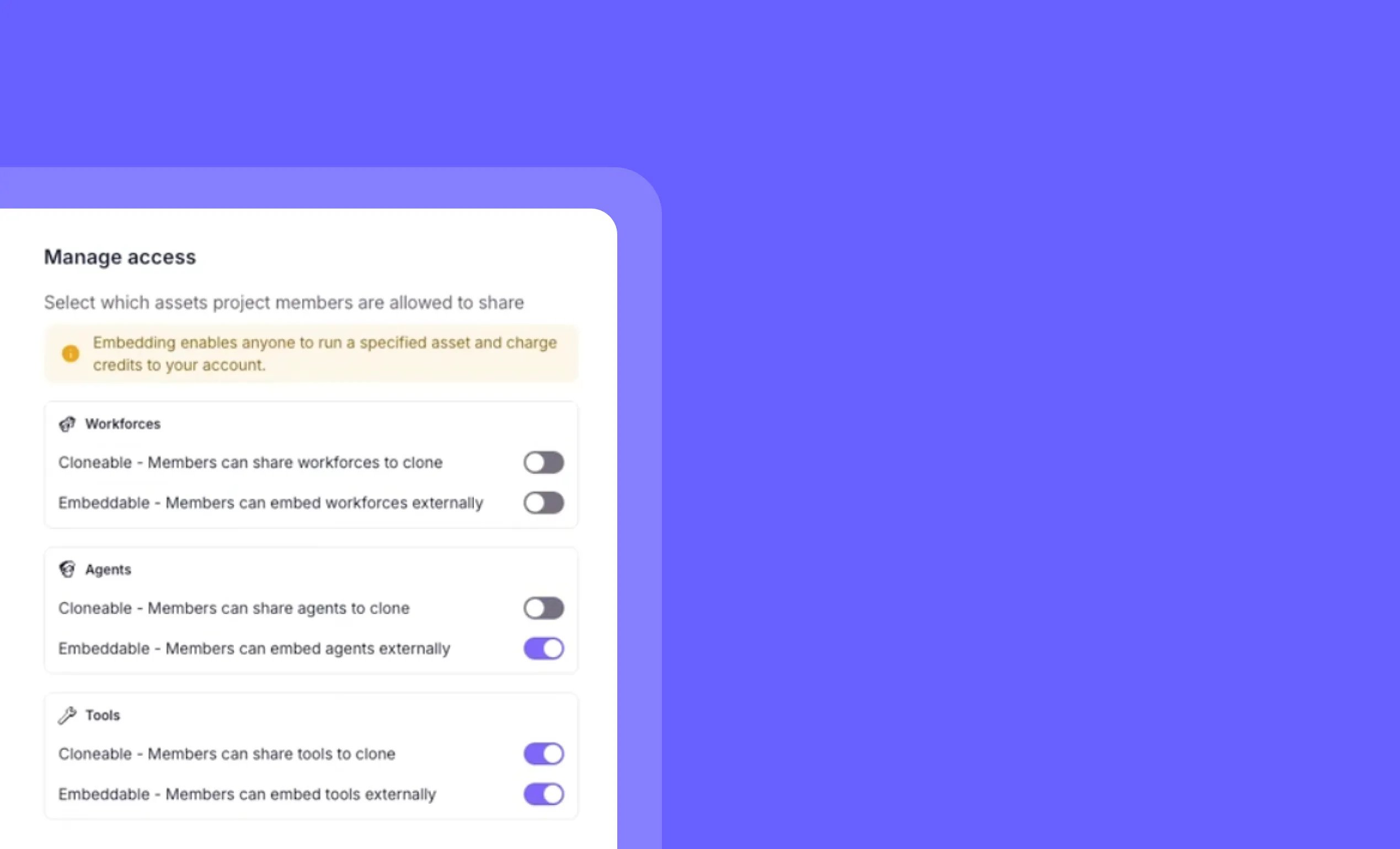 Project-level public agent controls