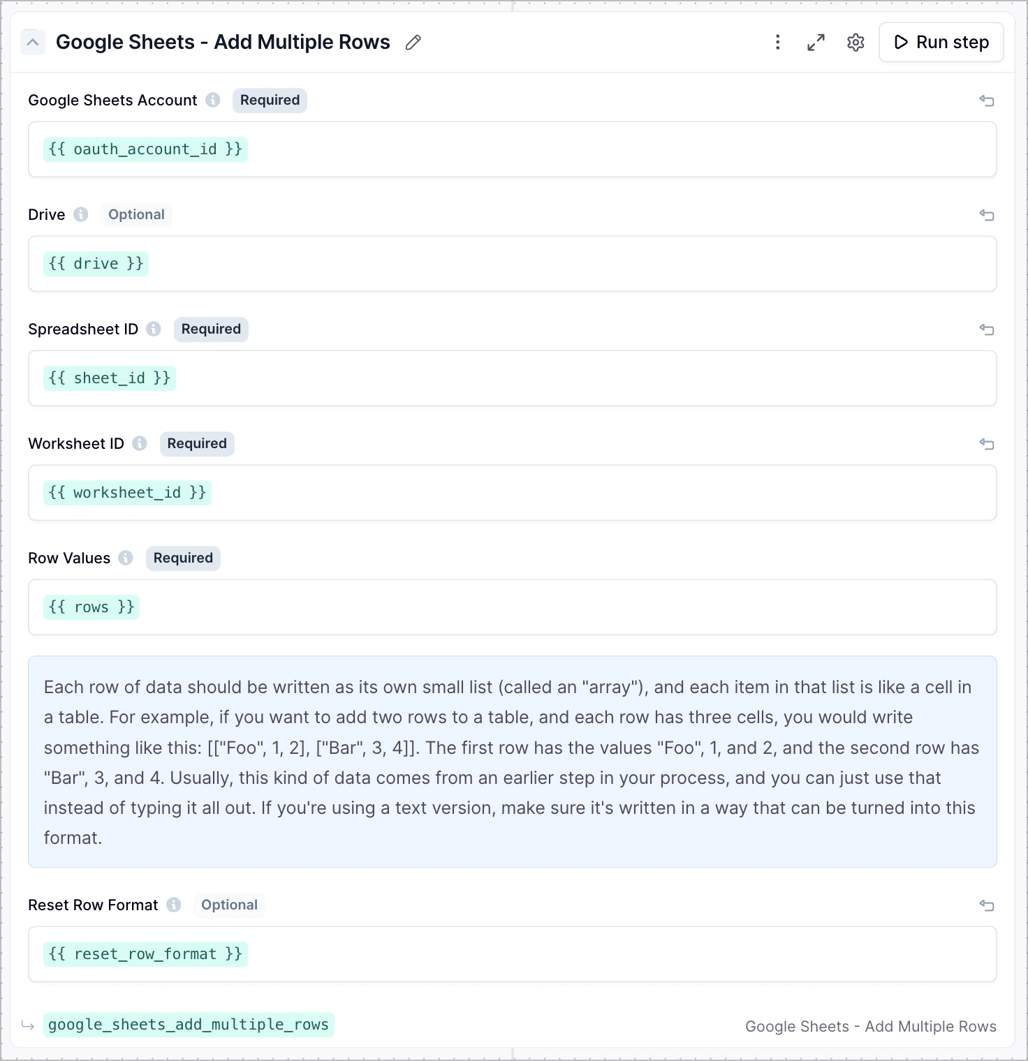 Google Sheets Add multiple rows