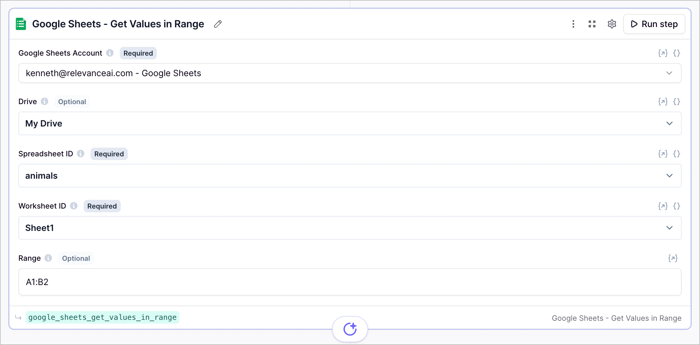 Google Sheets Get Values in Range