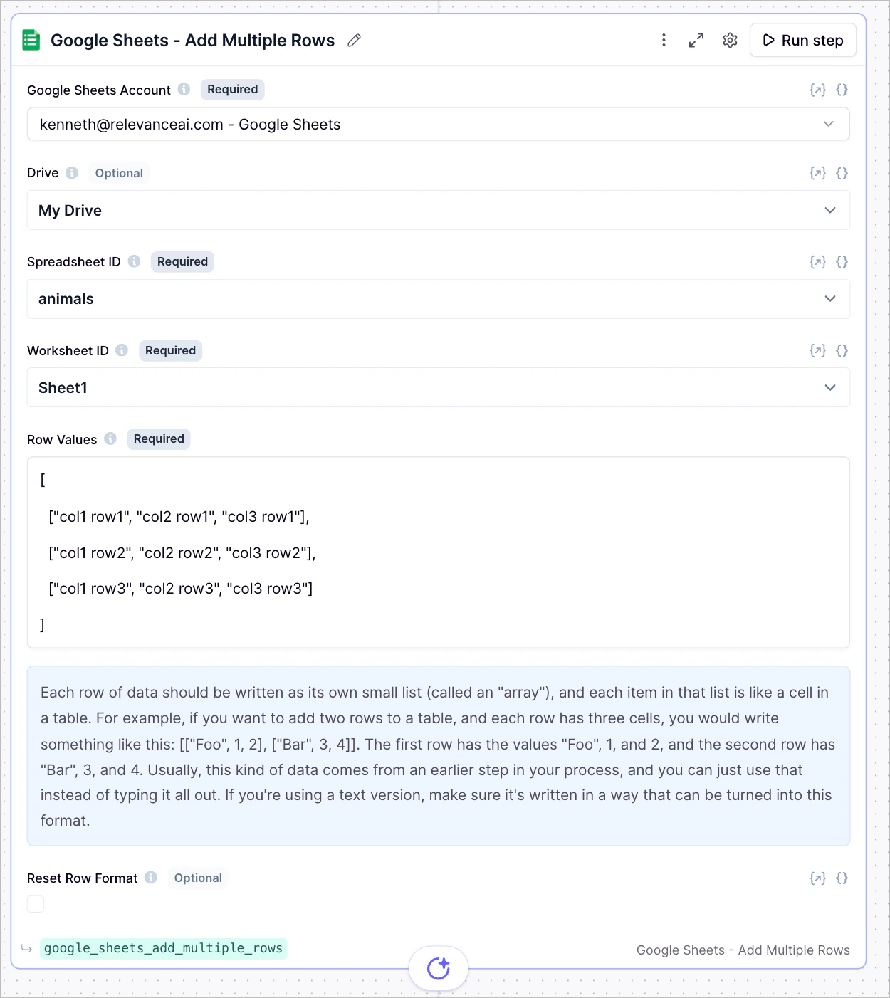 Google Sheets Add multiple rows