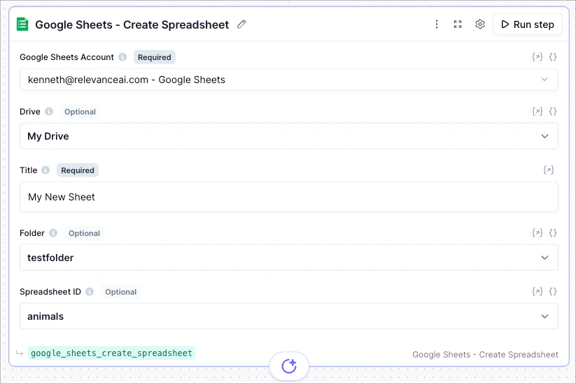 Google Sheets Create Spreadsheet