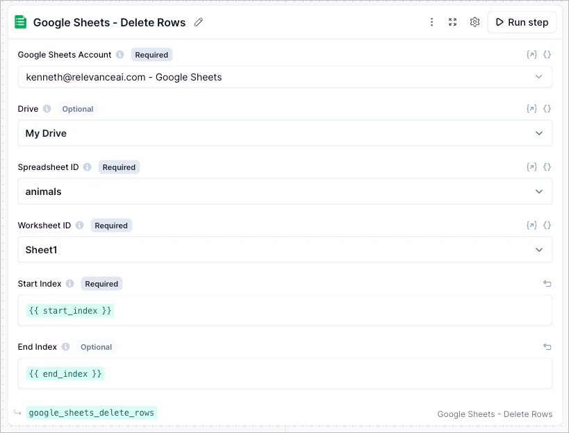 Google Sheets Delete Rows