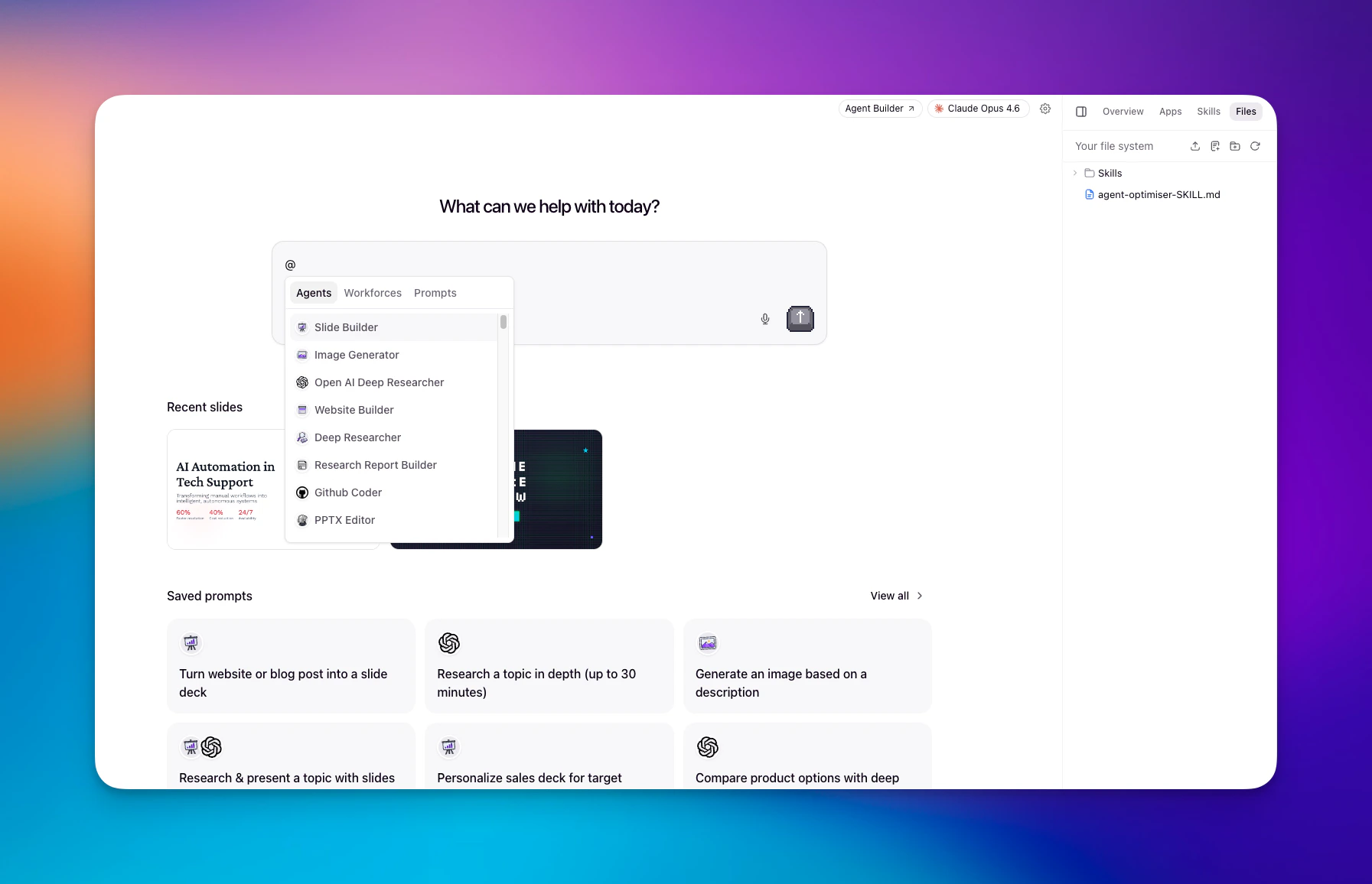 Relevance Chat — @ mention any Agent and interact with it directly.