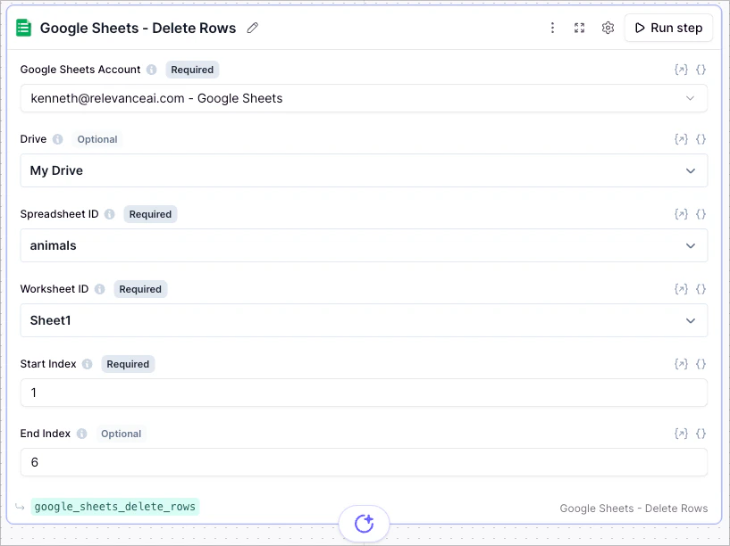 Google Sheets Delete Rows