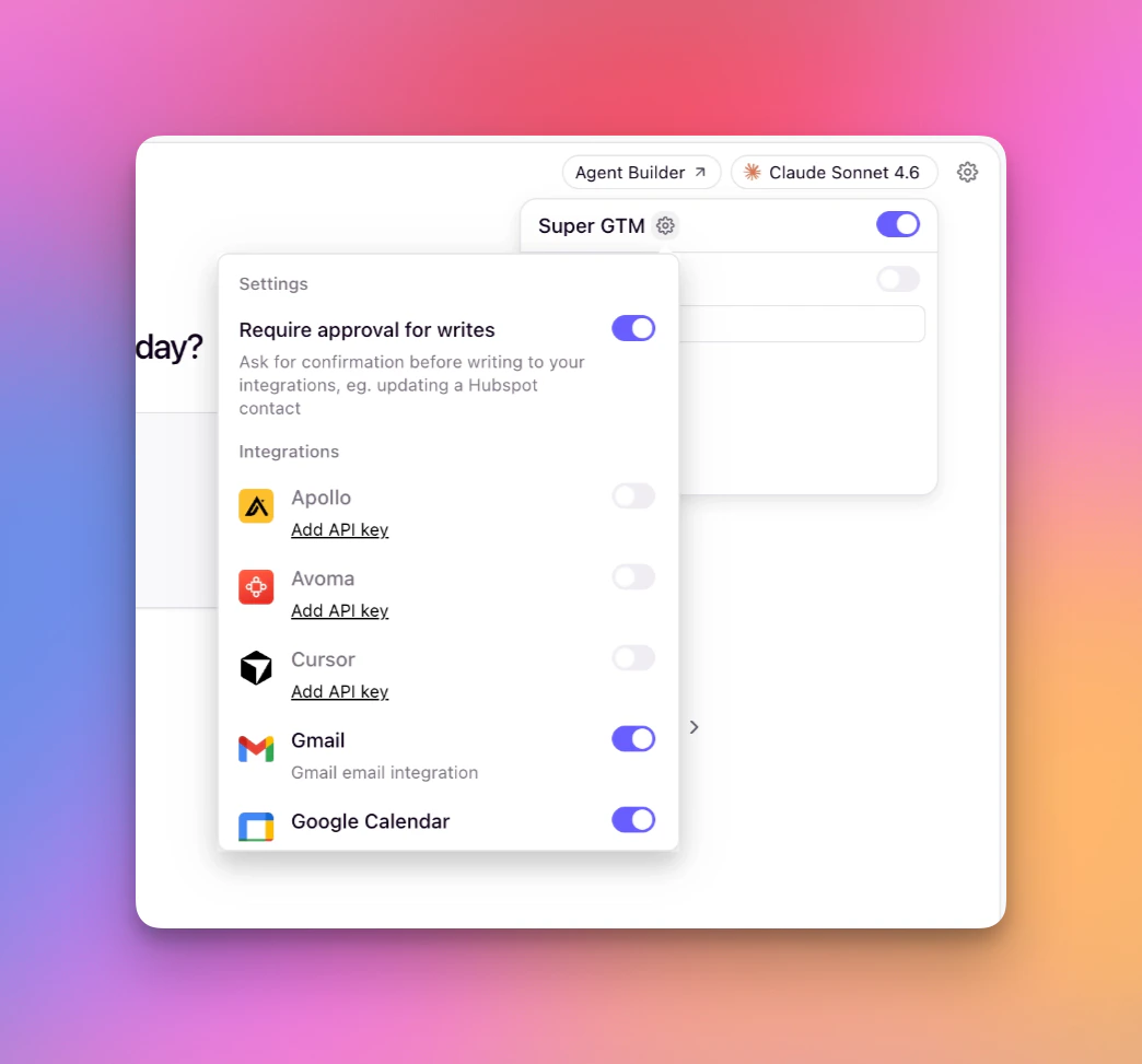 Super GTM settings panel