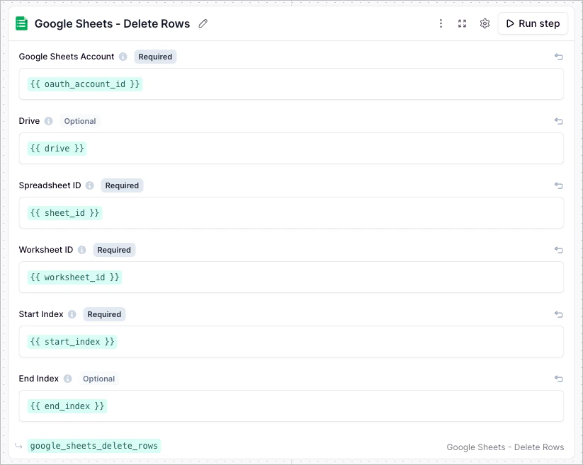 Google Sheets Delete Rows
