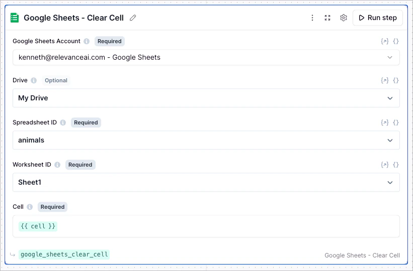 Google Sheets Clear Cell