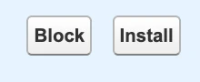 Block and Install buttons for connected apps