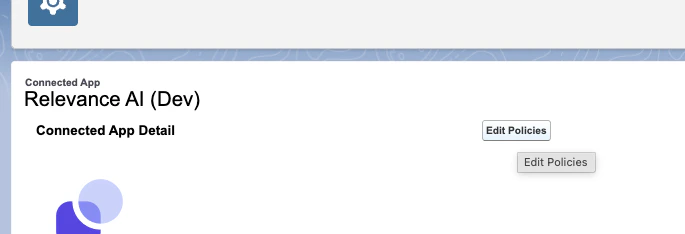 Edit Policies button on the Connected App Detail page
