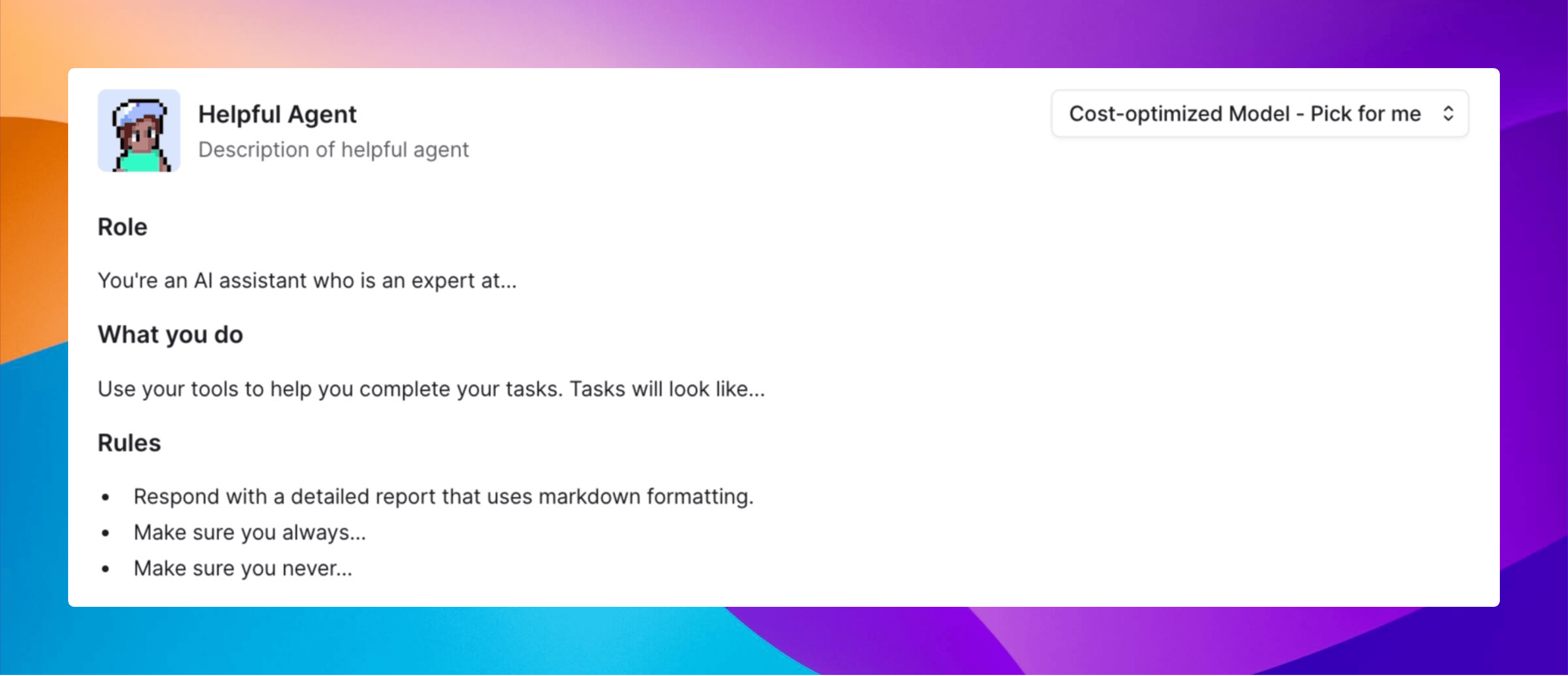 Invent feature generating a prompt from a short description