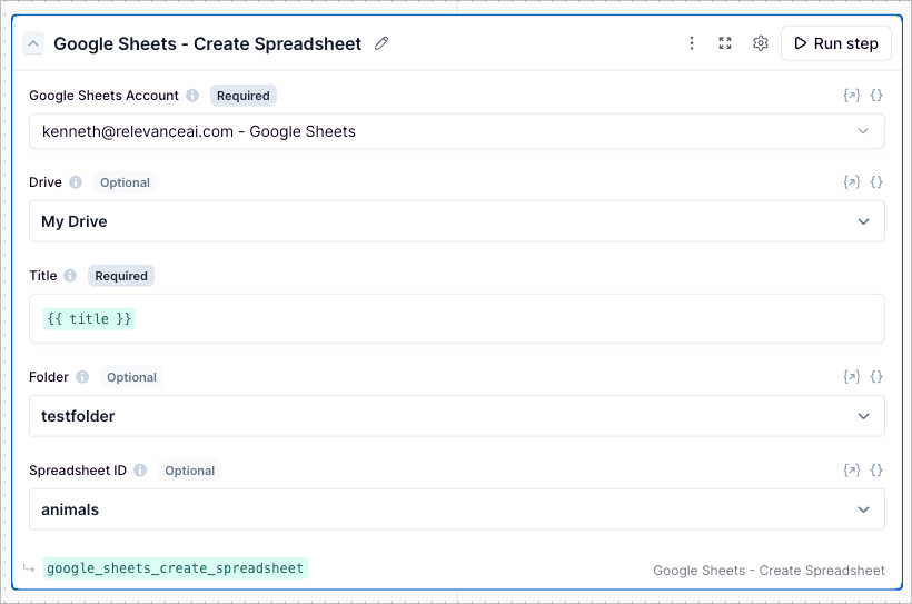 Google Sheets Create Spreadsheet