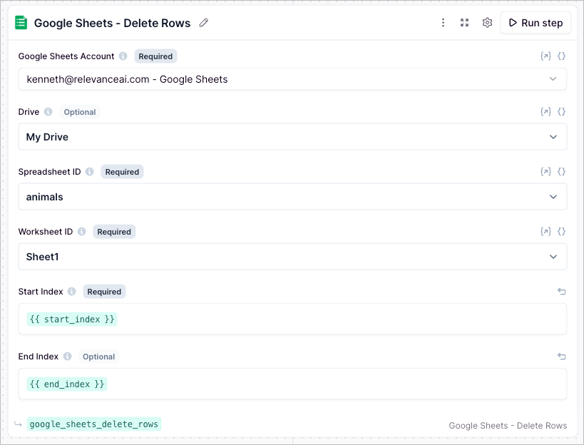 Google Sheets Delete Rows