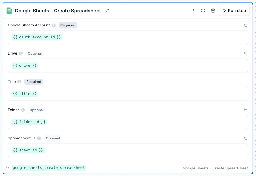 Google Sheets Create Spreadsheet