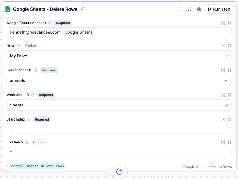 Google Sheets Delete Rows