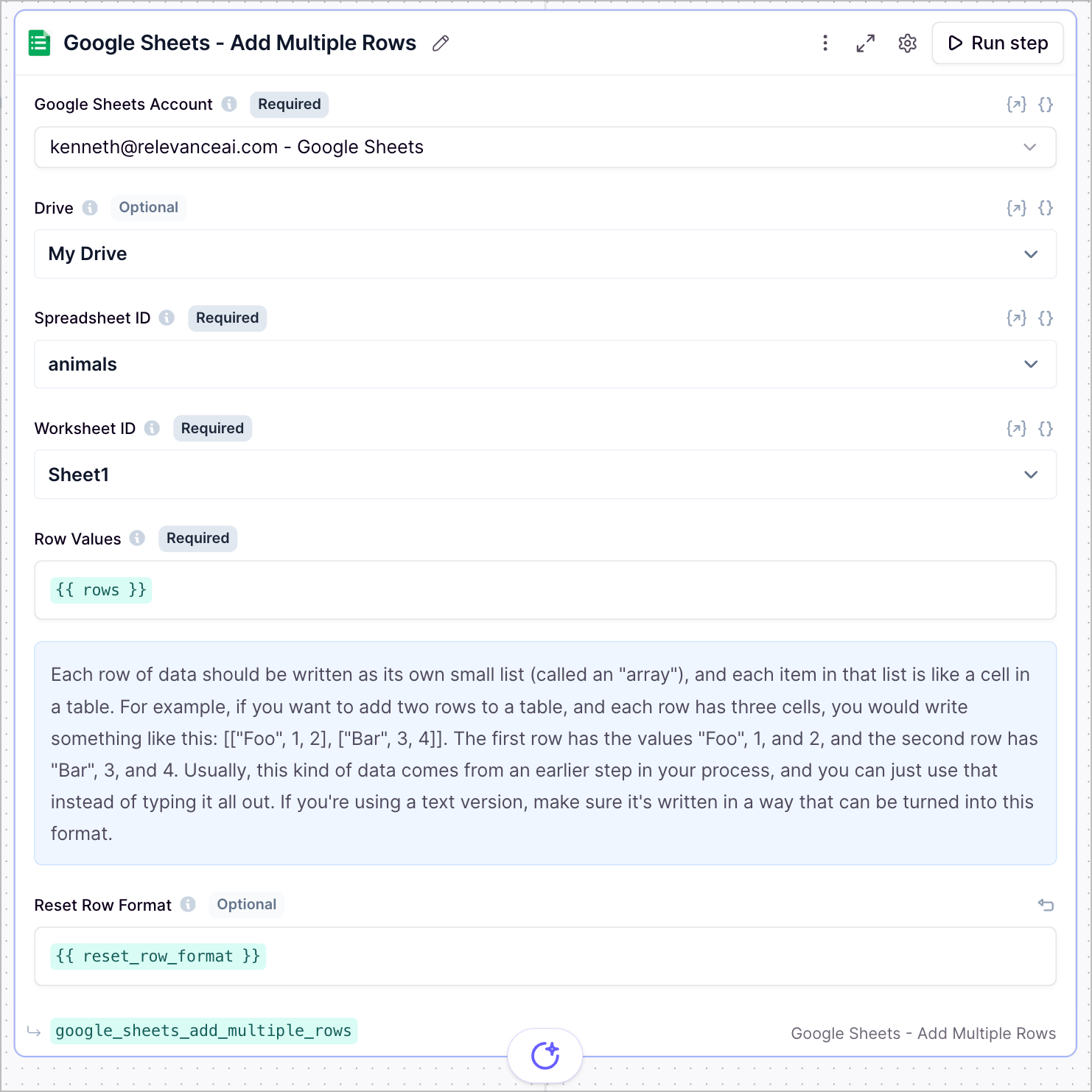 Google Sheets Add multiple rows