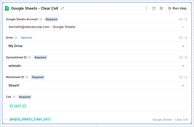 Google Sheets Clear Cell