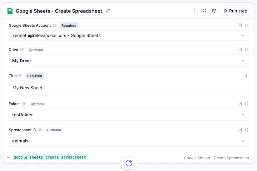 Google Sheets Create Spreadsheet