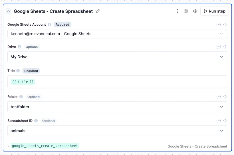 Google Sheets Create Spreadsheet