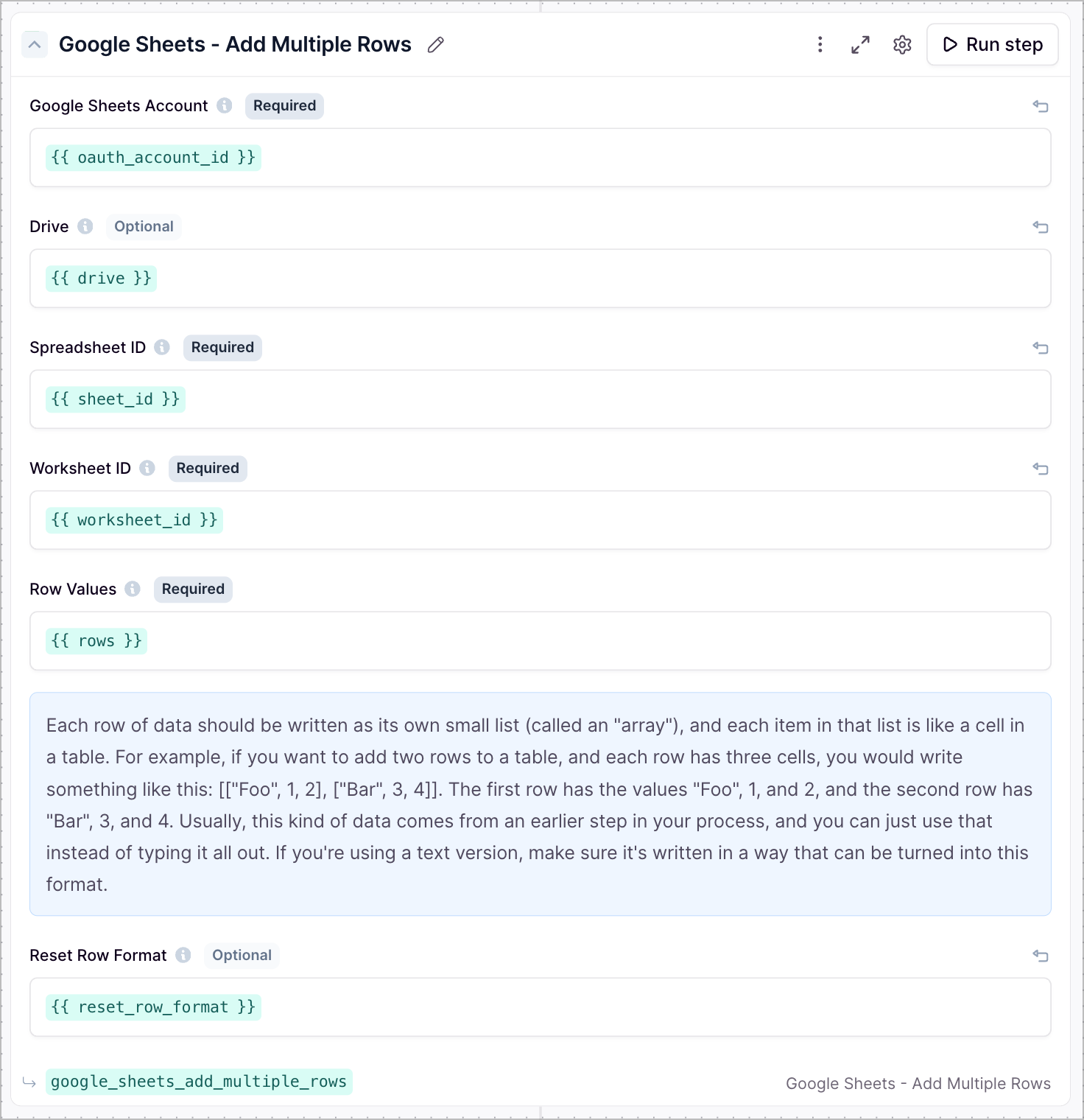 Google Sheets Add multiple rows