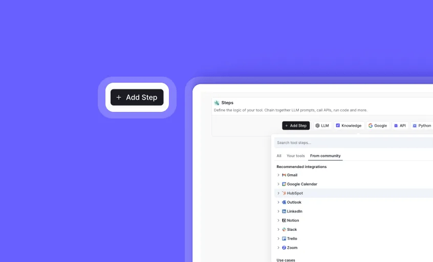 Redesigned 'Add Step' tool experience
