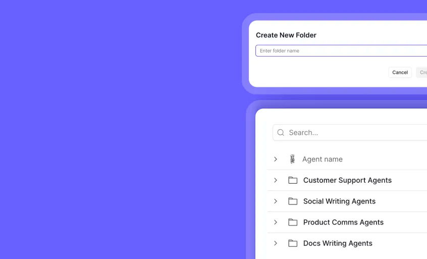 Organize your AI agents with Folders