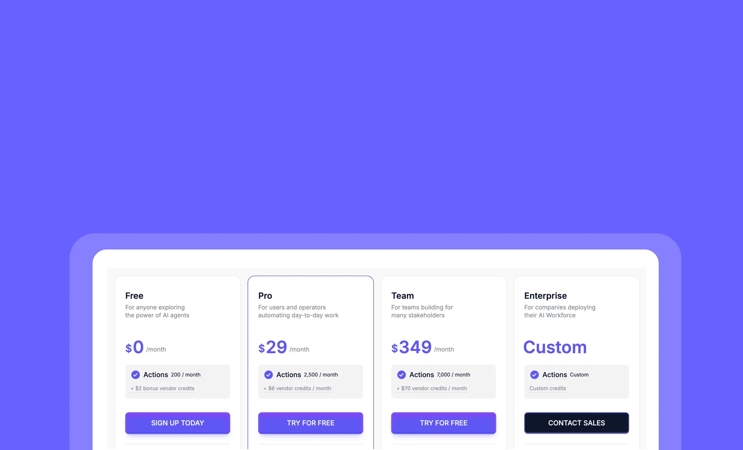 See exactly what you pay: Actions and vendor credits