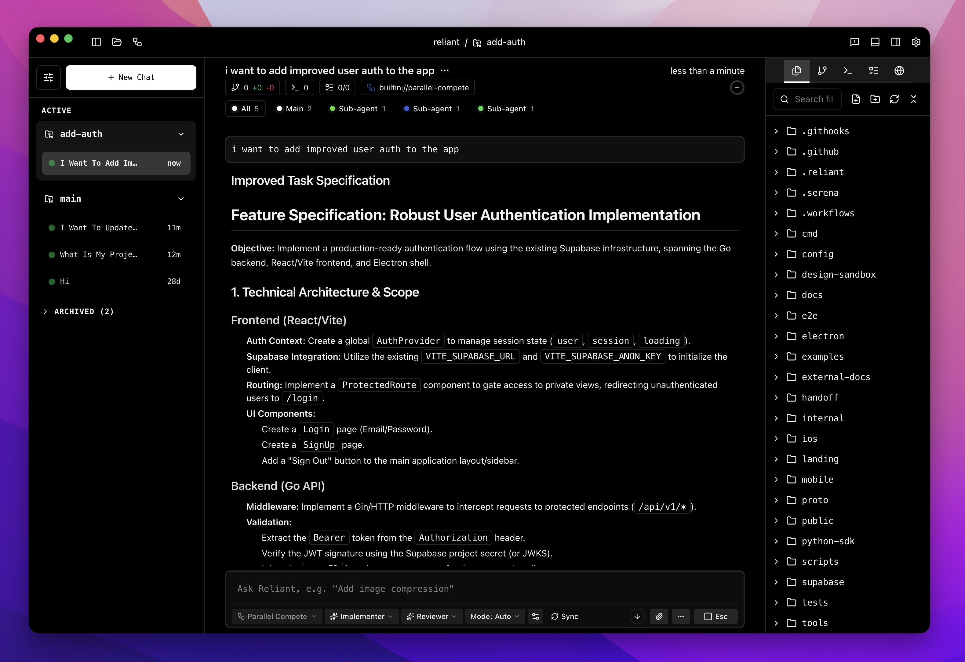 Thread filtering tabs allow you to focus on specific agent conversations