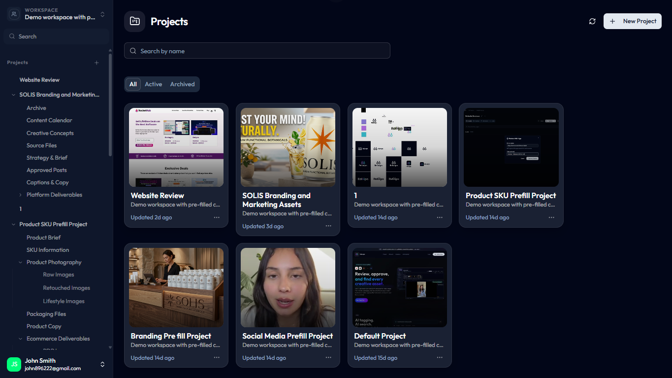 Reloops projects index showing project cards