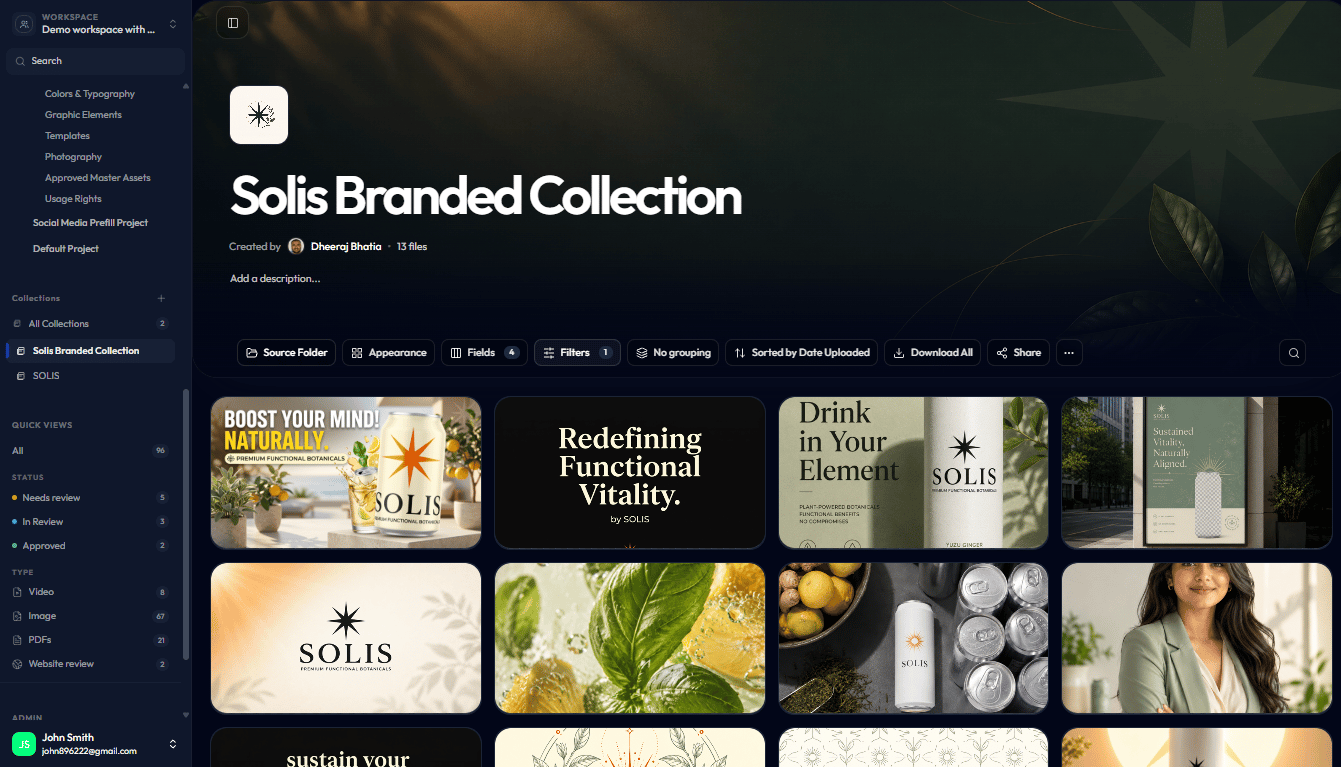 Reloops collection displaying curated assets in a styled grid