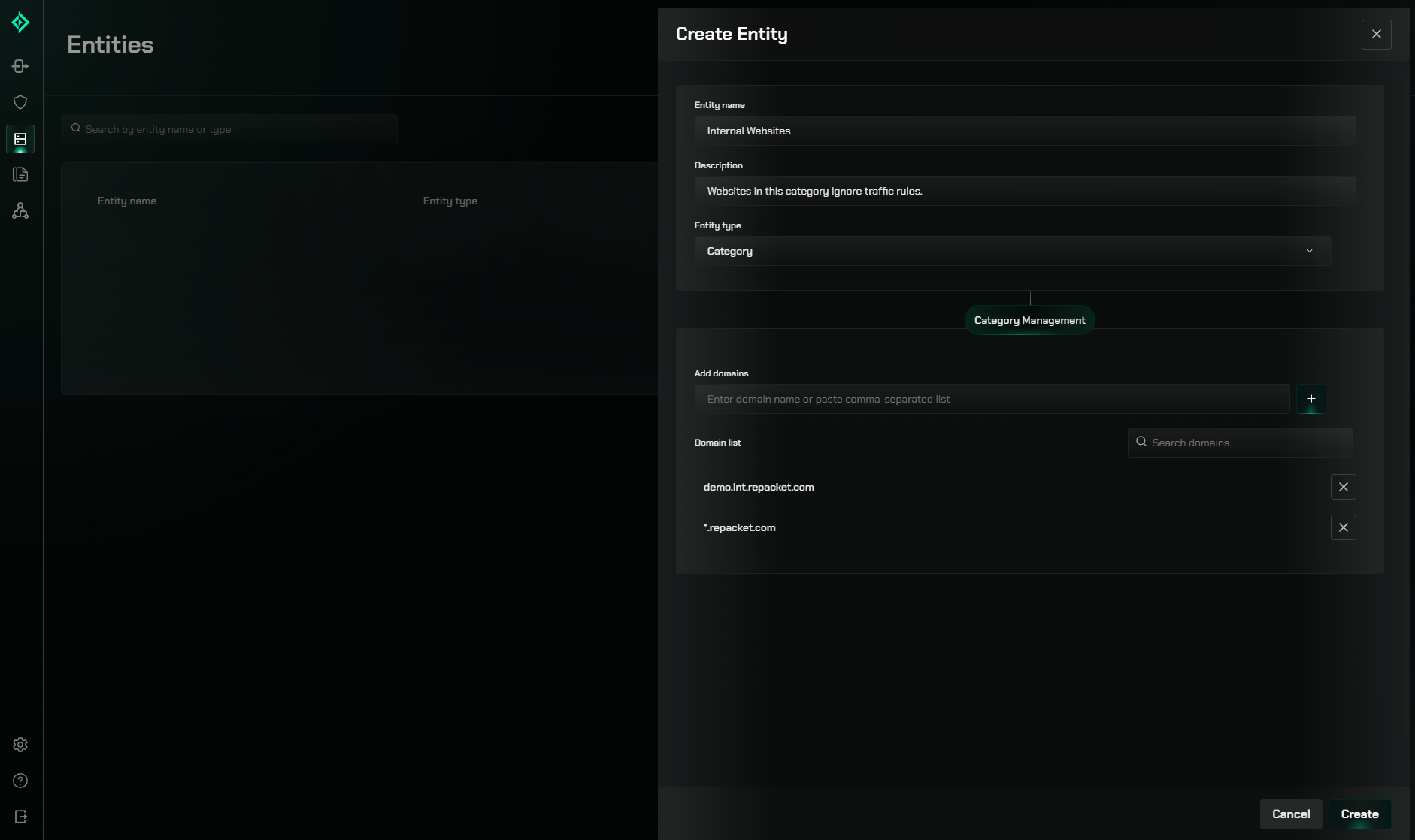 Custom category example