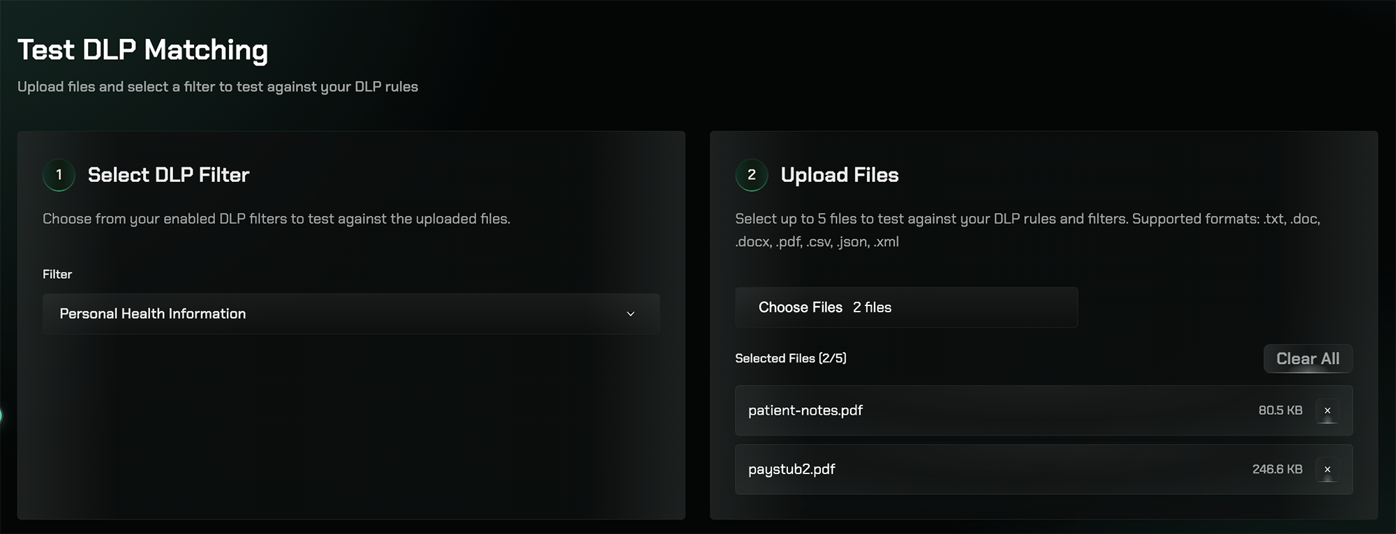 DLP Testing - Upload files interface