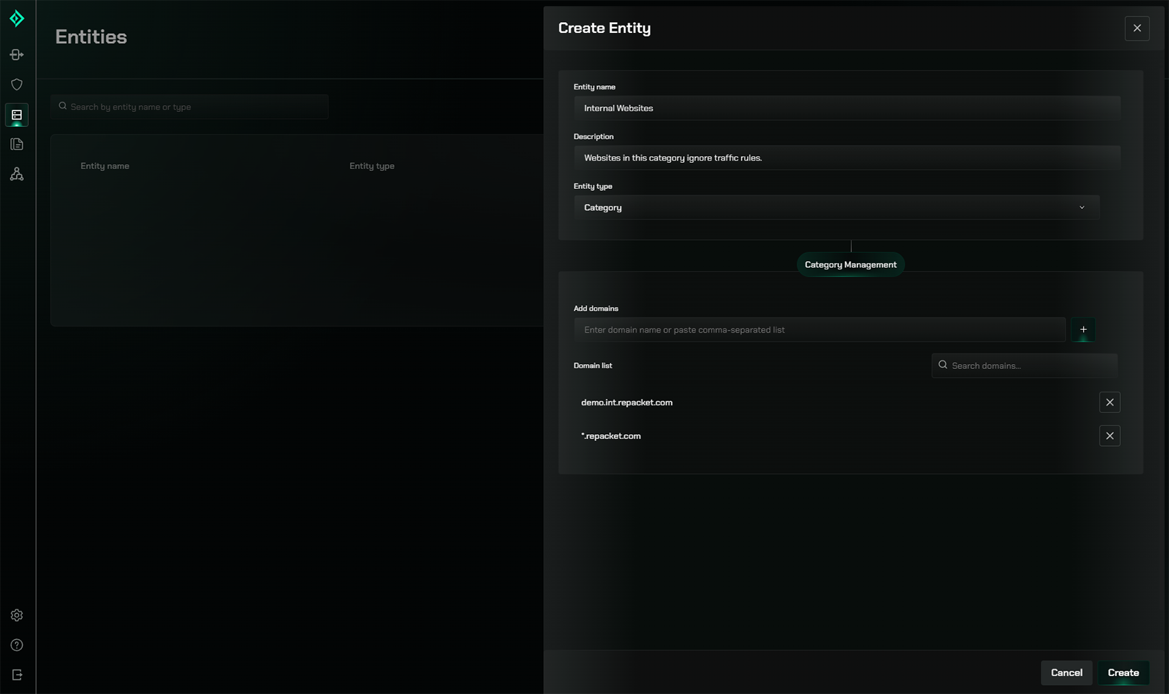 Custom category example
