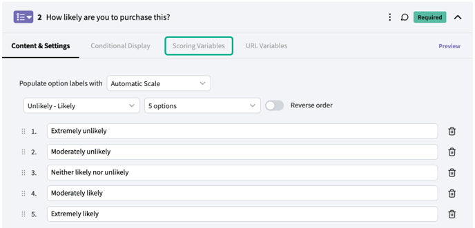 Scoring Variables