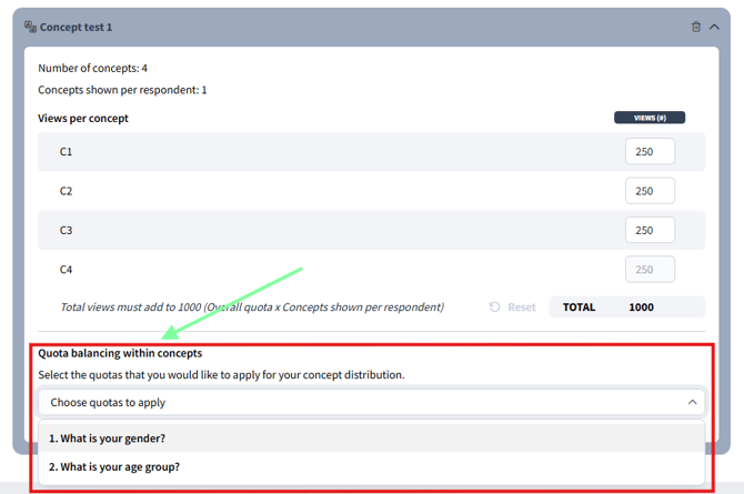 Concept Test Quota Balancing & Distribution