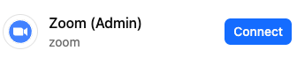 Zoom integration card showing Connect button