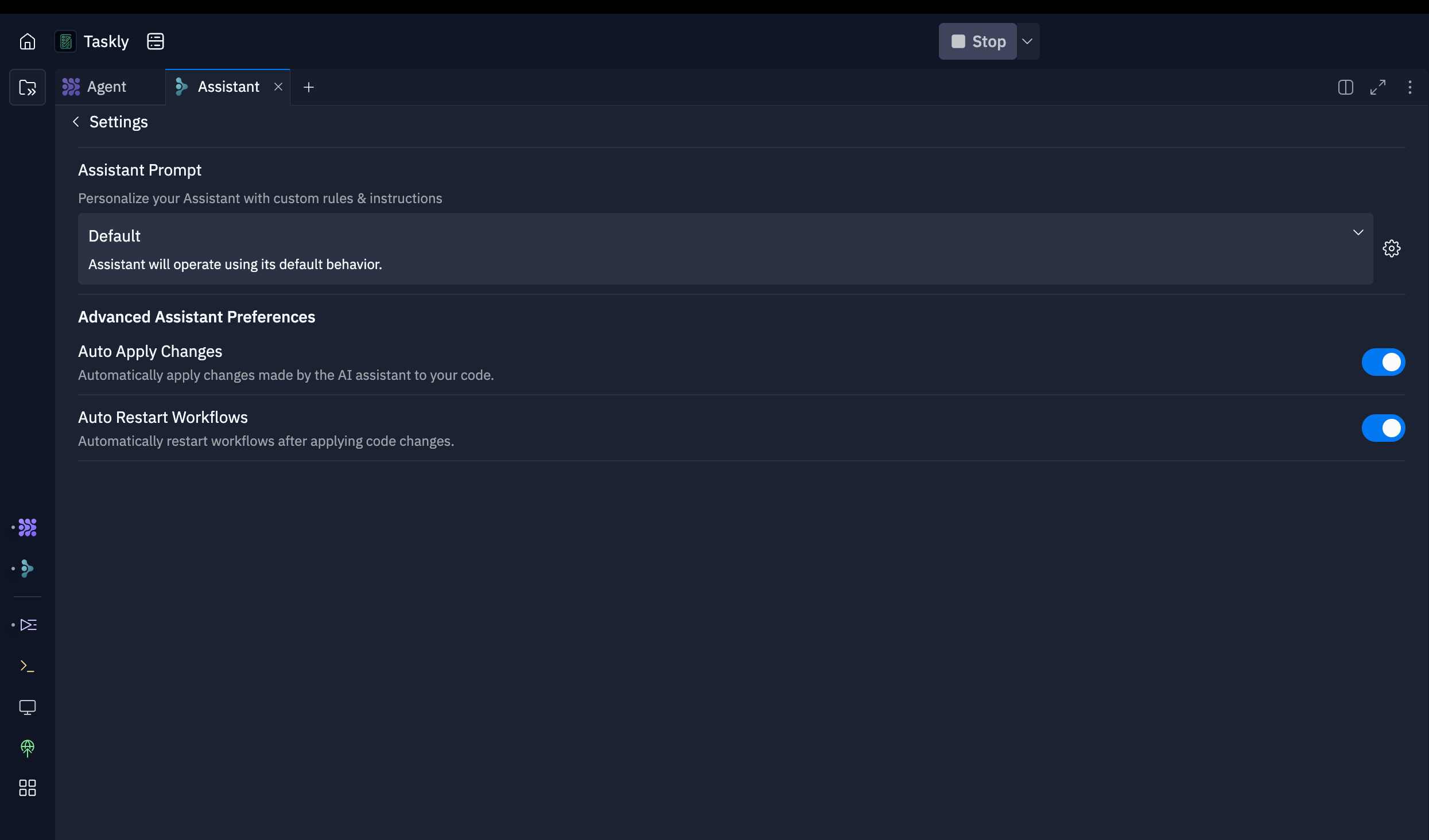 Screenshot of Custom Prompts interface showing prompt configuration options