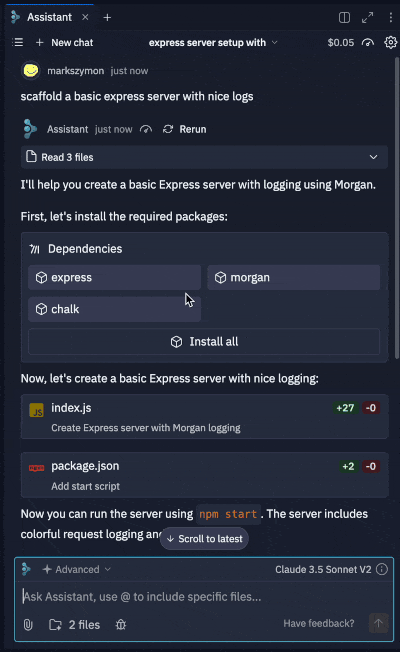 Animation demonstrating one-click package installation feature