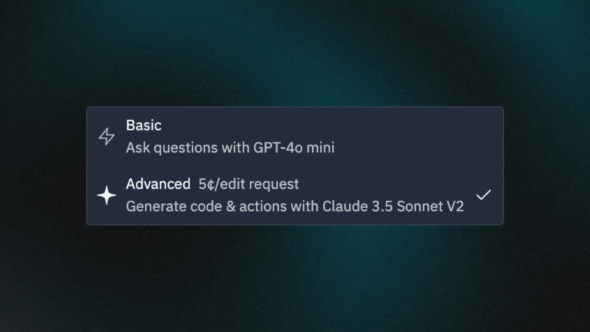 Replit Assistant interface showing Basic and Advanced modes