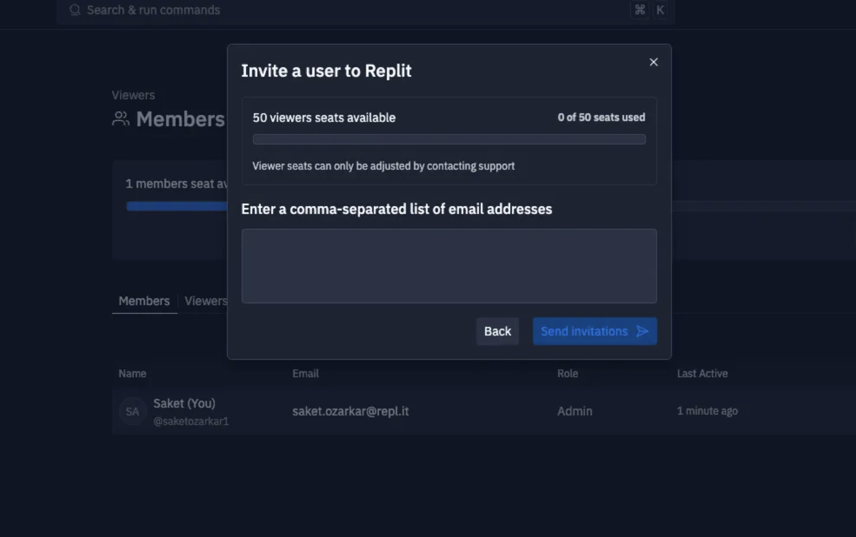 Send invites to viewers