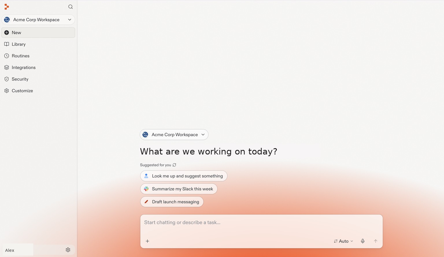 Replit home in a team Workspace, with a prompt for starting work and navigation to shared resources.