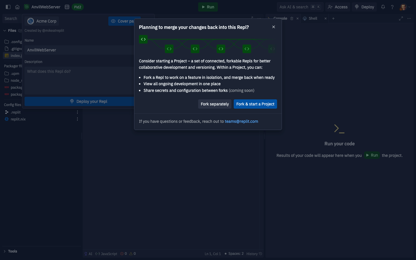 Create Project Prompt to Convert